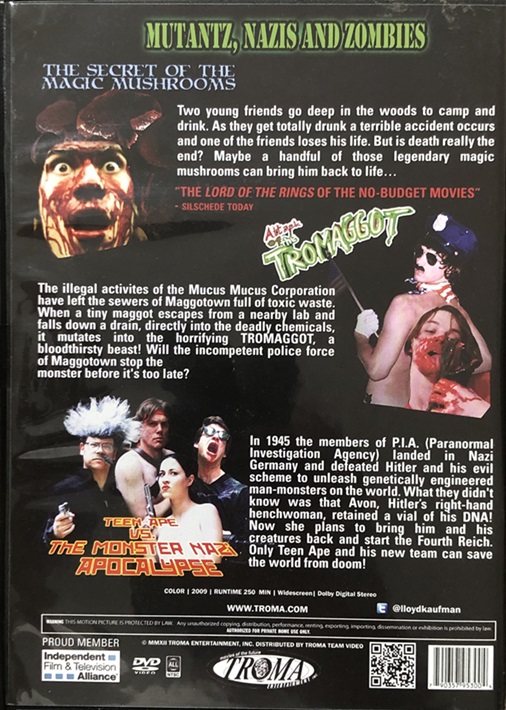 Original Troma DVD hinten